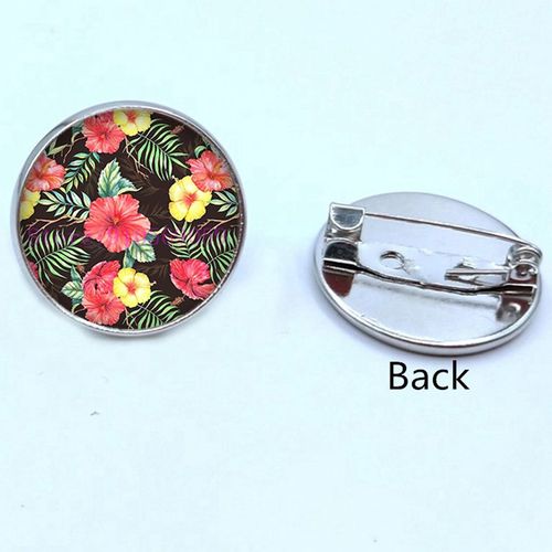 Broche En Verre, Feuilles Tropicales Vertes, Plante Verte Tropicale, Cabochon, Cadeaux Pour Hommes Et Femmes