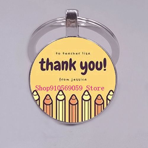 Porte-Clés De Remerciement Avec Texte De L'enseignant, Pendentif En Clip De Verre, Breloque, Sac, Voiture, Cadeau De Ixdes Enseignants