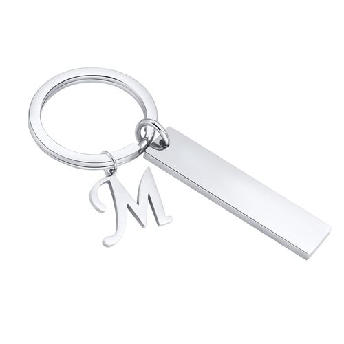 Vnox Initial Keychain, Free Customiser Acier Inoxydable Bar Key Jo, A-Z Lettres Charme Pendentif Keyring, Meaningcomparator Cadeau