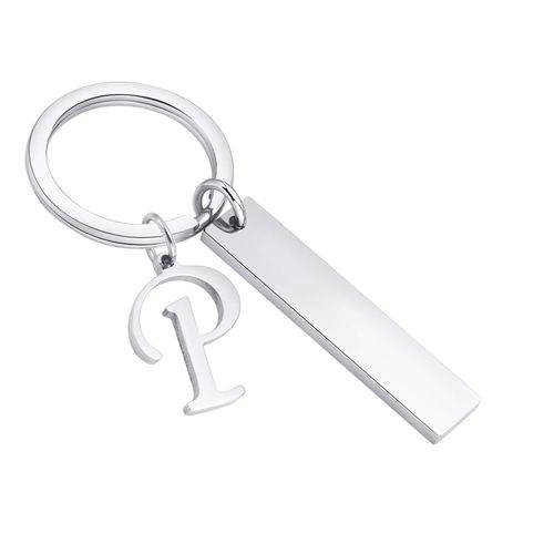 Vnox Initial Keychain, Free Customiser Acier Inoxydable Bar Key Jo, A-Z Lettres Charme Pendentif Keyring, Meaningcomparator Cadeau
