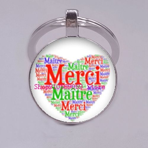 Porte-Clés De Remerciement Avec Texte De L'enseignant, Pendentif En Clip De Verre, Breloque, Sac, Voiture, Cadeau De Ixdes Enseignants