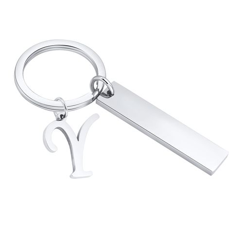 Vnox Initial Keychain, Free Customiser Acier Inoxydable Bar Key Jo, A-Z Lettres Charme Pendentif Keyring, Meaningcomparator Cadeau
