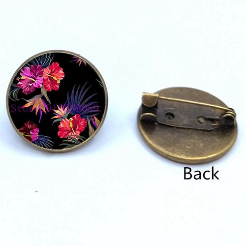 Broche En Verre, Plante Verte Tropicale, Feuilles Mignonnes, Photo Cabochon, Cadeaux Pour Femmes