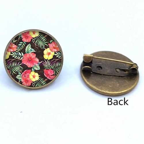 Broche En Verre, Plante Verte Tropicale, Feuilles Mignonnes, Photo Cabochon, Cadeaux Pour Femmes
