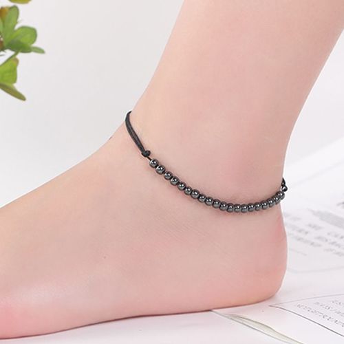 Bracelet De Oral Ille En Pierre Naturelle Minimaliste Pour Femme, Simple, Fait À La Main, Réglable, Corde Noire, Rinçage, Bijoux Pieds Nus, Mode D'été