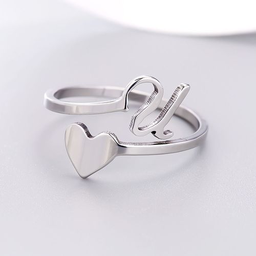 1 Pièce Mosaïque De Strass Brillant 26 Lettres Initiales Bague Nouvelle Mode Ouverture Manchette Anneau Pour Femmes Charme Bijoux Cadeau