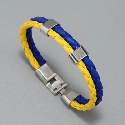 Bracelet Tournesol Tressé Fait Main Pour Femme, Bijoux Créatifs, Bleu, Jaune, Ukraine, Sensation De Document, Détruire, Andrflower, Cadeau Couple