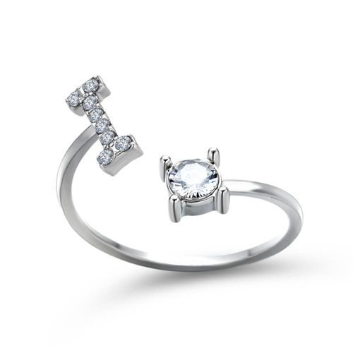 1 Pièce Mosaïque De Strass Brillant 26 Lettres Initiales Bague Nouvelle Mode Ouverture Manchette Anneau Pour Femmes Charme Bijoux Cadeau