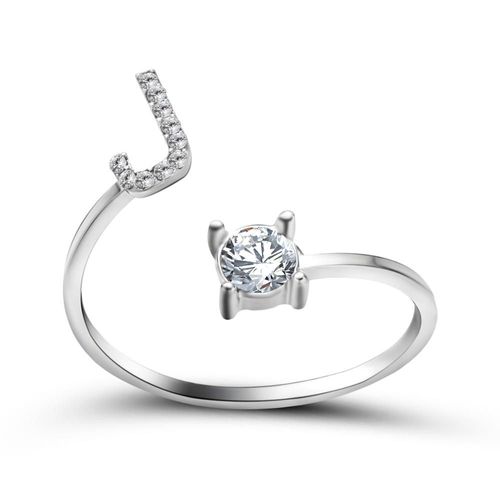 1 Pièce Mosaïque De Strass Brillant 26 Lettres Initiales Bague Nouvelle Mode Ouverture Manchette Anneau Pour Femmes Charme Bijoux Cadeau