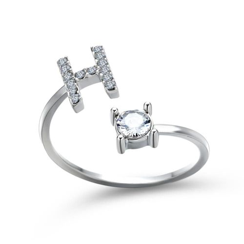 1 Pièce Mosaïque De Strass Brillant 26 Lettres Initiales Bague Nouvelle Mode Ouverture Manchette Anneau Pour Femmes Charme Bijoux Cadeau