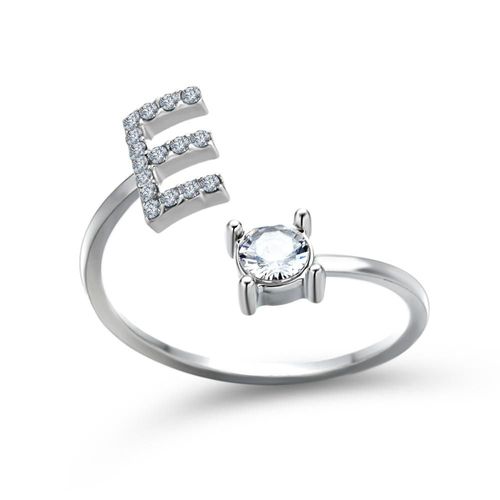 1 Pièce Mosaïque De Strass Brillant 26 Lettres Initiales Bague Nouvelle Mode Ouverture Manchette Anneau Pour Femmes Charme Bijoux Cadeau