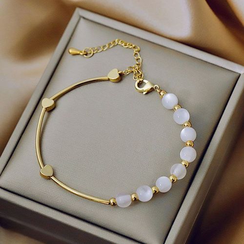 Bracelet Multicouche En Imitation De Perle Irrégulière, Chaîne Épaisse, Étoile, Fleur, Pendentif Pour Femmes, Bracelet De Charme Simple En Cristal Perlé