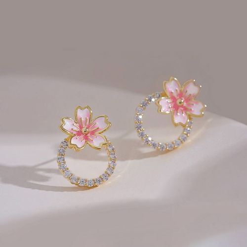 Boucles D'oreilles En Perle De Tulipe Pour Femmes, Élégantes, Simples, Doux Tempérament, Fleur De Cerisier Rose, Bijoux De Fête, Cadeaux