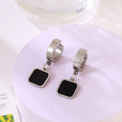 Boucles D'oreilles Vintage En Acier Inoxydable Pour Homme, Faux Piercing, Croix, Réinitialisation, Simple, Noir, Astronomique, Pendentif