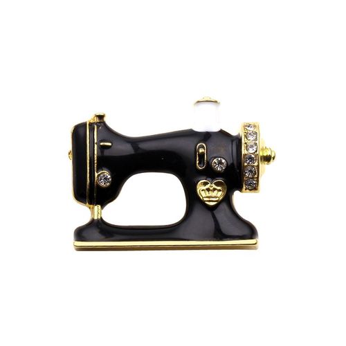 Broche De Machine À Coudre Pour Femmes, Vintage, Noir, Créative, En Émail, Pour Veste En Denim, Badge, Cadeau, Bijoux