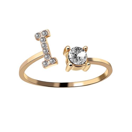 1 Pièce Mosaïque De Strass Brillant 26 Lettres Initiales Bague Nouvelle Mode Ouverture Manchette Anneau Pour Femmes Charme Bijoux Cadeau