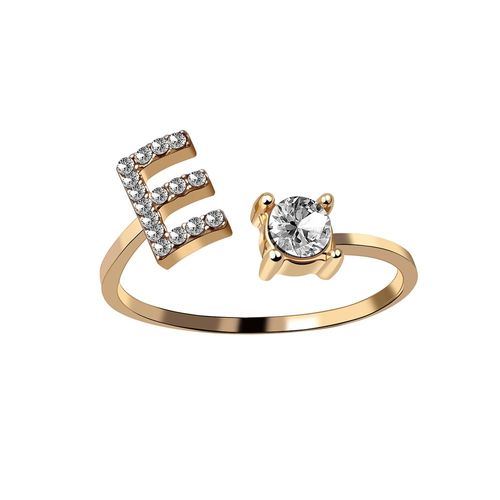 1 Pièce Mosaïque De Strass Brillant 26 Lettres Initiales Bague Nouvelle Mode Ouverture Manchette Anneau Pour Femmes Charme Bijoux Cadeau