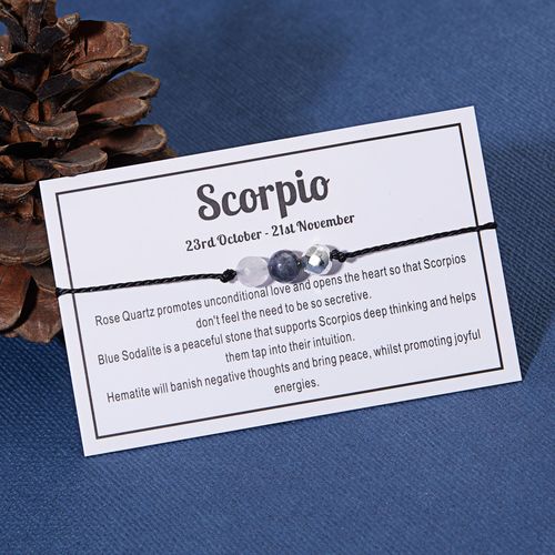12 Signes Du Zodiaque, Bracelet Constellation Pour Femmes, Perles De Pierre Faites À La Main, Corde Noire, Bracelet À Breloques, Amitié, Bijoux D'anniversaire, Cadeau