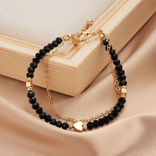 Bracelet Multicouche En Imitation De Perle Irrégulière, Chaîne Épaisse, Étoile, Fleur, Pendentif Pour Femmes, Bracelet De Charme Simple En Cristal Perlé