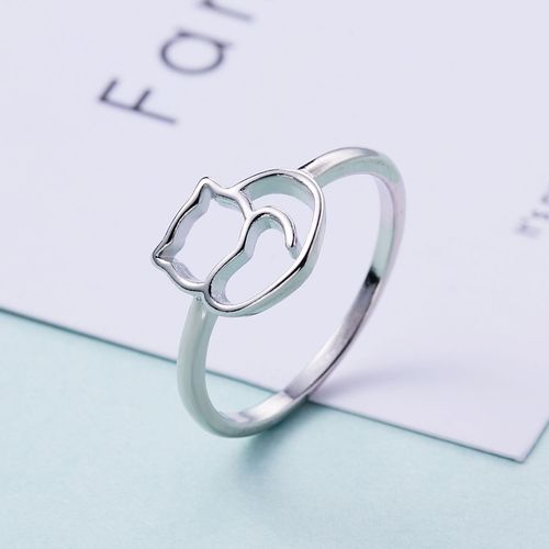 Bague Chaton Couleur Argent Pour Femmes, Anneau D'oreille, Breloque Ajustable, Bijoux De Mariage