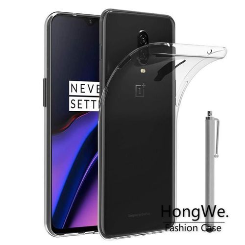 Hongwe.® Pour Oneplus 6t 6.41"" - Coque Silicone Gel Ultraslim Et Ajustement Parfait + Stylet - Transparent