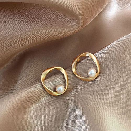 Boucles D'oreilles Coréennes En Fleurs D'opale Pour Femmes Et Filles, Bijoux Minimalistes En Perles Irrégulières Pour Fête De Mariage