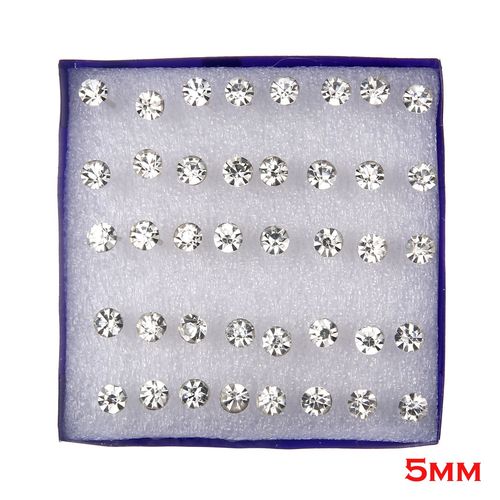 Kit Boucles D'oreilles Strass Blanc, Cristal Transparent, Bijoux Pour Femme, 20 Paires/Lot