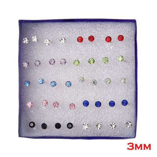 Kit Boucles D'oreilles Strass Blanc, Cristal Transparent, Bijoux Pour Femme, 20 Paires/Lot