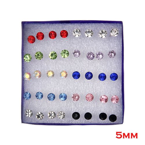 Kit Boucles D'oreilles Strass Blanc, Cristal Transparent, Bijoux Pour Femme, 20 Paires/Lot