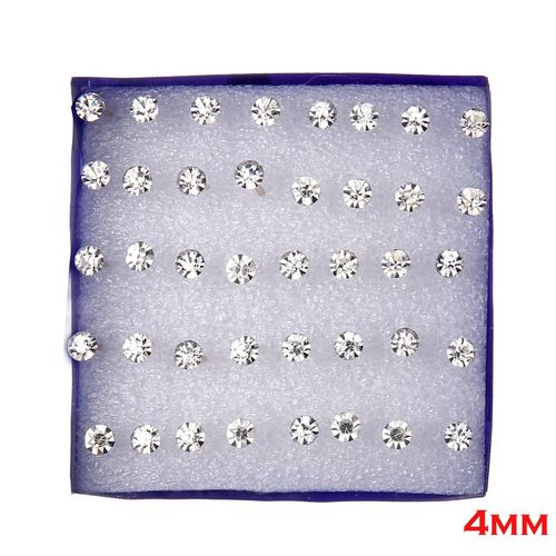 Kit Boucles D'oreilles Strass Blanc, Cristal Transparent, Bijoux Pour Femme, 20 Paires/Lot