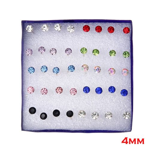 Kit Boucles D'oreilles Strass Blanc, Cristal Transparent, Bijoux Pour Femme, 20 Paires/Lot