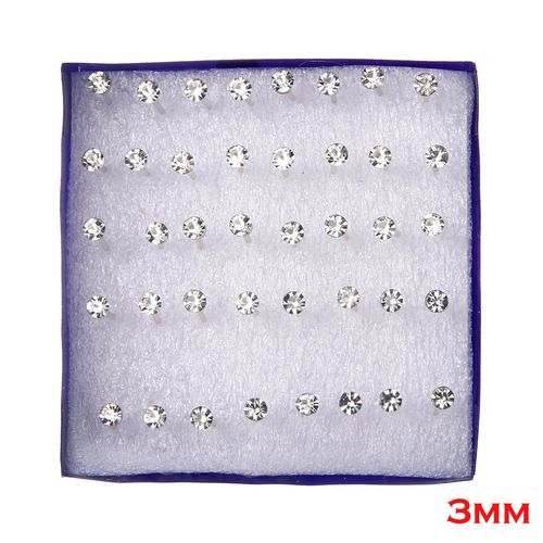 Kit Boucles D'oreilles Strass Blanc, Cristal Transparent, Bijoux Pour Femme, 20 Paires/Lot