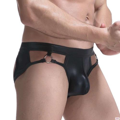Jockstrap Bondage String S M L Cuir Noir Homme Thong Man Underwear Leather