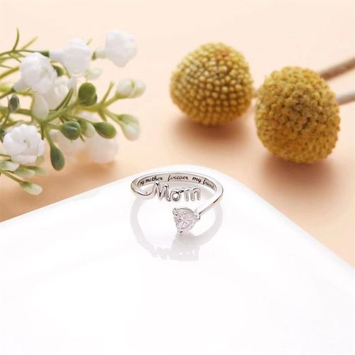 Bague Vintage Pour La Fête Des Mères, Couleur Argent, Pour Femmes, Lettres, Maman, Je T'aime, Fille, Je T'aime, Coeur, Rose, Bijoux De Festival