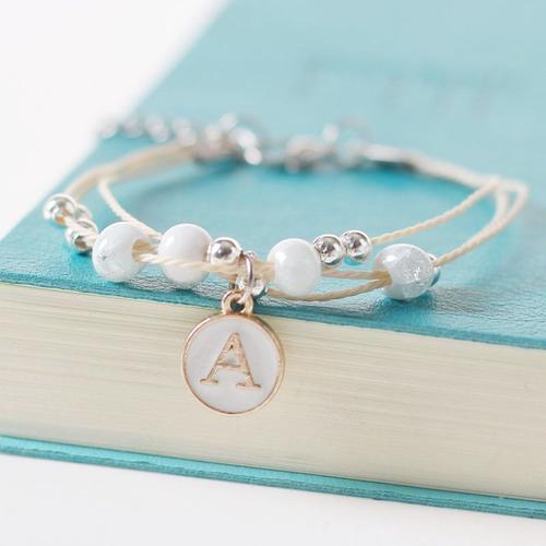 Personnalité En Céramique 26 Lettres Initiale Bracelet Pour Les Femmes Hommes À La Main Corde Chaîne Alphabet Bracelet Couple Bijoux Cadeau D'anniversaire