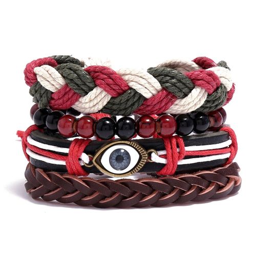 Bracelets En Cuir Pour Hommes, Vintage, Tressé, Punk, Multicouche, Fait À La Main, Plume, Perles De Bois, Corde, Bijoux
