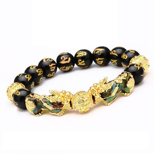 Bracelet Porte-Bonheur Avec Pierre Feng Shui Obsidienne Pour Homme Et Femme, Pixiu, Couleur Changeante, Transfert Des Mauvais Esprits, À La Mode, Perles, Cadeau, Nouvelle Collection