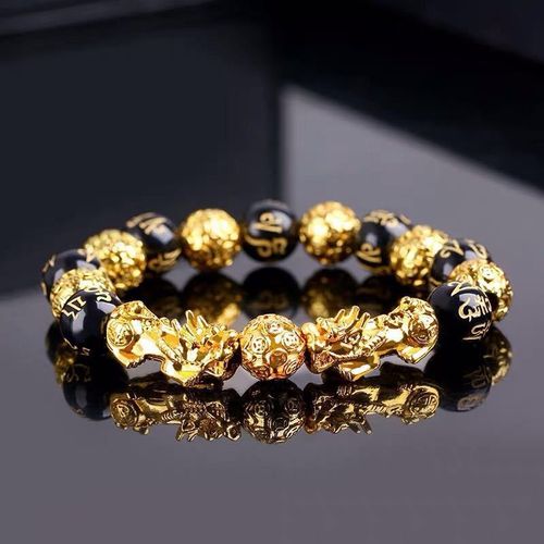 Bracelet Porte-Bonheur Avec Pierre Feng Shui Obsidienne Pour Homme Et Femme, Pixiu, Couleur Changeante, Transfert Des Mauvais Esprits, À La Mode, Perles, Cadeau, Nouvelle Collection