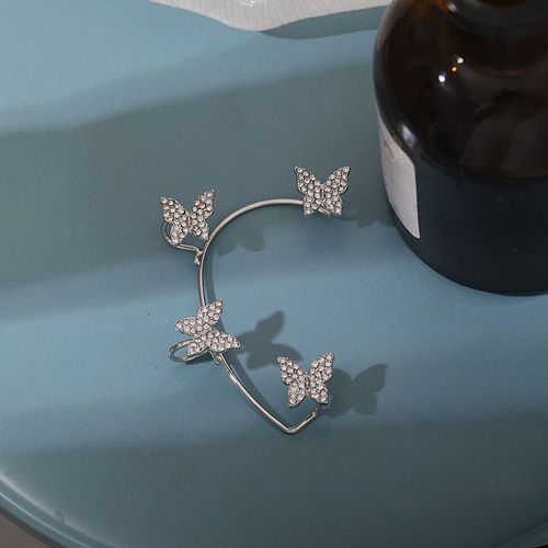 Clips D'oreille Papillon En Métal Plaqué Argent Pour Femme, Manchette D'oreille, Boucles D'oreilles Clip, Bijoux De Mariage, Sans Piercing, Rotterdam, Kling, Zwords, 1 Pc
