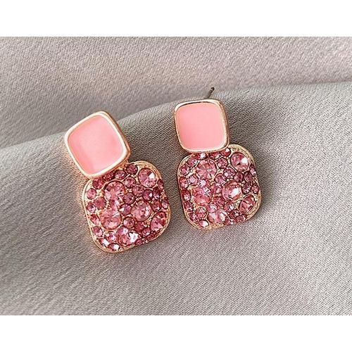 Boucles D'oreilles Carrées En Cristal Multicolore S925 Silver, Rétro, Rouge, Chimnet, Tempérament, Cadeau Pour Étudiants, Bijoux, Nouveau
