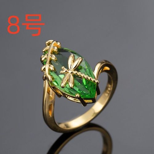 Bague En Cristal Libellule Pour Femme, Feuilles De Cristal Vertes Exquises, Bague Pour Patients, Accessoires De Bijoux De Fête De Mariage, Nouveau Luxe