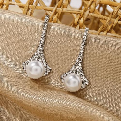 Boucles D'oreilles En Argent Et Zircon S925, Longue Perle Conique En Cristal, Haut De Gamme, Accessoires De Bijoux, Filet Rouge, Beau Cadeau De Vacances