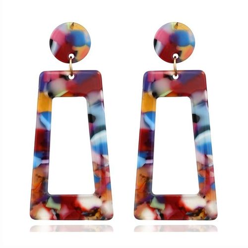 Boucles D'oreilles Pendantes Promenales En Résine Acrylique Pour Femme, Bijoux À La Mode, Géométrie, Grand Cercle, Tortue, Acétate, 2019