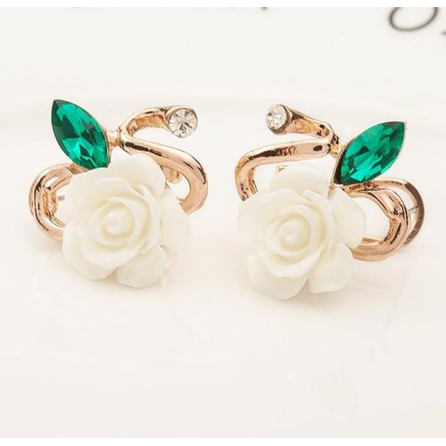 Boucles D'oreilles Fleur De Rose En Résine Pour Femme, Bijoux D'oreille, Version Coréenne, Commerce Extérieur, Vente En Gros, Nouveau