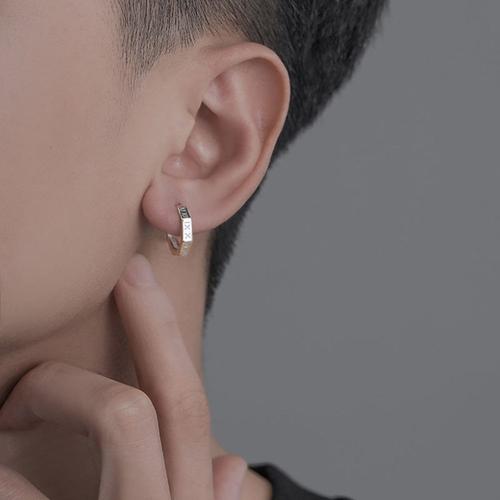 Boucles D'oreilles En Acier Inoxydable Avec Chiffres Romains Coréens Pour Adolescents, Goujon Noir, Unisexe, Simple, Petit Cerceau, Bijoux Punk Inhabituels Pour Hommes