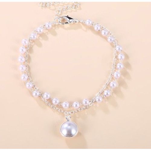 Bracelet Perle Double Couche Pour Femme, Accessoires De Bijoux Féminins, Tendance, Vent Froid, Filet Rouge, Simple, 216.239.