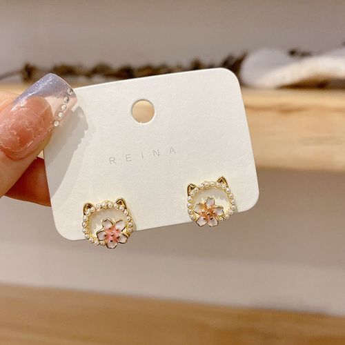 Boucles D'oreilles En Perle De Tulipe Pour Femmes, Élégantes, Simples, Doux Tempérament, Fleur De Cerisier Rose, Bijoux De Fête, Cadeaux