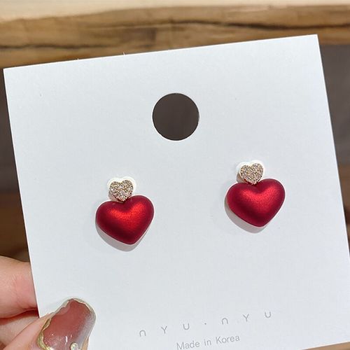Boucles D'oreilles Porte-Bonheur En Croix De Cristal Rouge Pour Femmes, Longues Perles À Pampilles, Bijoux De Fête Pour Filles, Cadeaux De Noël