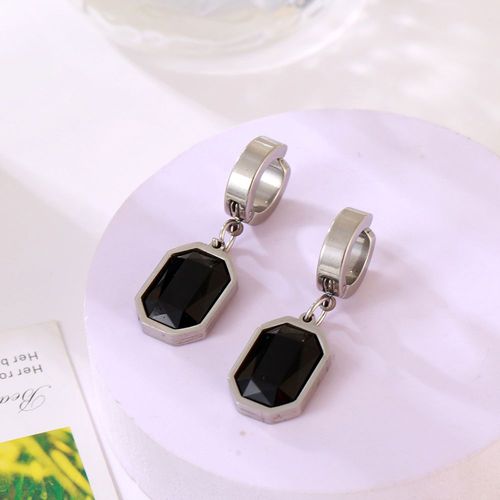 Boucles D'oreilles Vintage En Acier Inoxydable Pour Homme, Faux Piercing, Croix, Réinitialisation, Simple, Noir, Astronomique, Pendentif