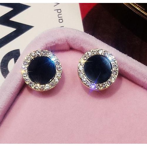 Tremella ¿ Boucles D'oreilles En Forme D'aiguille De Tempérament, Boucles D'oreilles En Filet, Cercle Carré, Rouge, Strass Noir, Accessoires De Bijoux